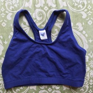 Royal blue varsity sports bra